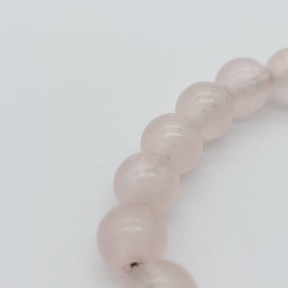 David Yurman Sterling Silver 8mm Rose Quartz Spiritual Bead Beaded Pull Bracelet - Picture 8 of 9